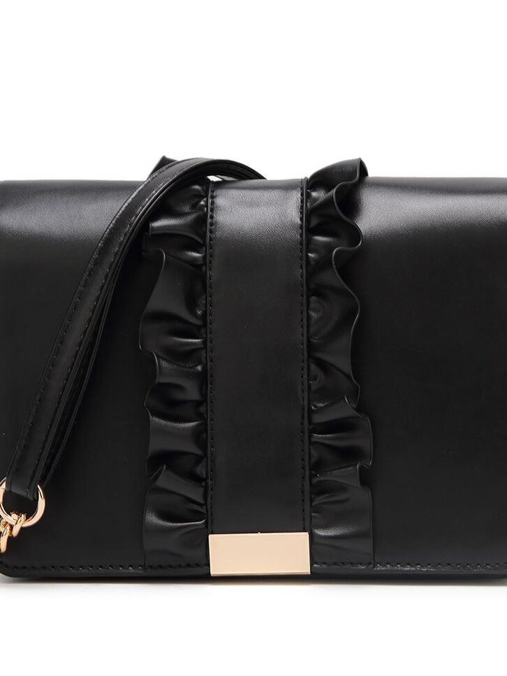 Výpredaj Čierna kabelka s volánom Florence